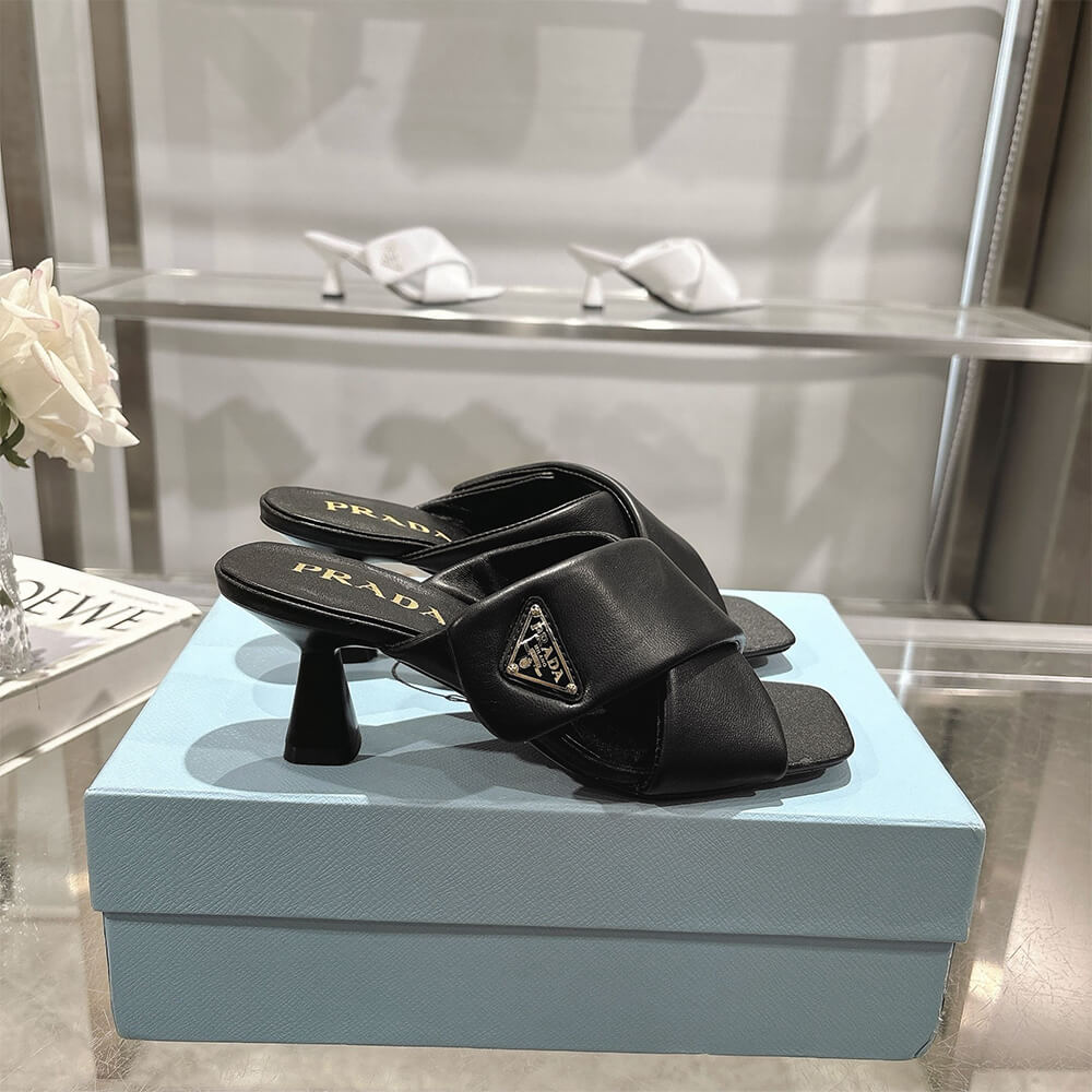 Pra*a Padded nappa leather sandals