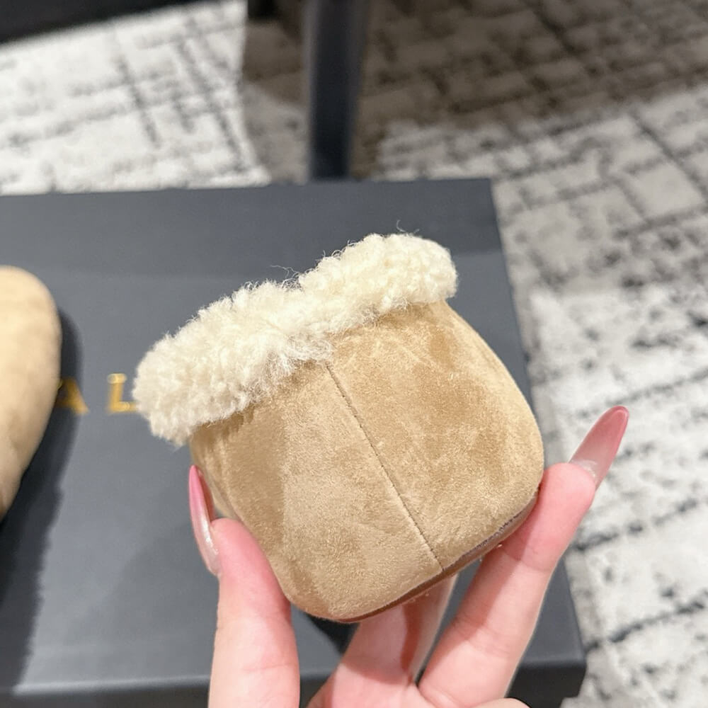 ALAIA Shearling Ballet Flats